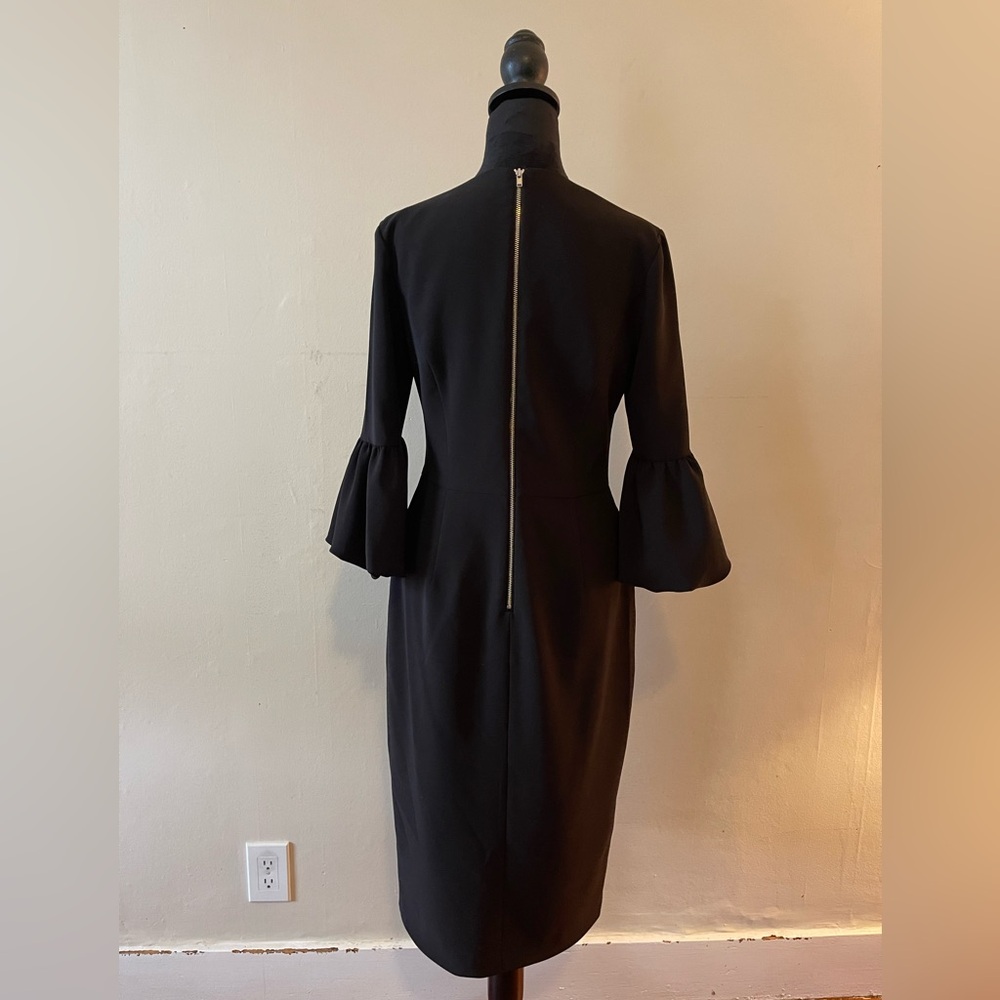 Maggy London, Black Dress w/ Puff wrist sleeves, Size 8, like new - Picture 5 of 8